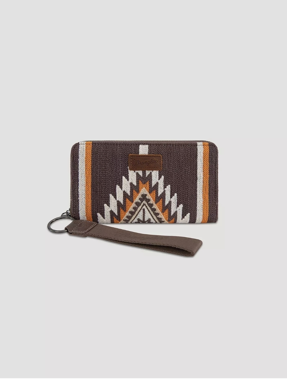 Wrangler Brown Aztec Zip-Around Wristlet Wallet